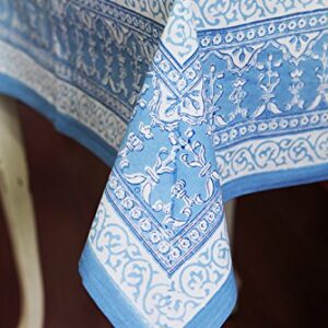 Petal Pushing Cotton Tea Towels (2pc, hand-printed) - Azure