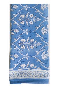 petal pushing cotton tea towels (2pc, hand-printed) - azure