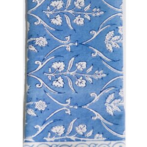 Petal Pushing Cotton Tea Towels (2pc, hand-printed) - Azure