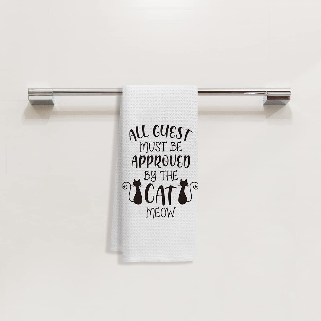 Funny Cat Kitchen Towels Dishcloths Hand Towels,All The Guest Must Be Approved By The Cat Decorative Cat Dish Towels For Kitchen,Black Cat Towels Kitchen,Cat Lovers Gifts For Women Men Girls Kids