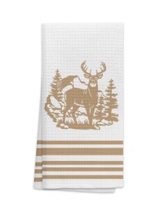 ohsul vintage deer elk in forest highly absorbent kitchen towels dish towels dish cloth,wild animal deer silhouette hand towels tea towel for bathroom kitchen decor,deer lovers campers gifts