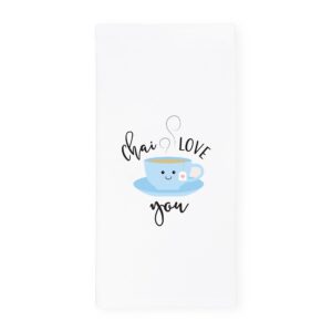 the cotton & canvas co. chai love you soft and absorbent kitchen tea towel, flour sack towel and dish cloth