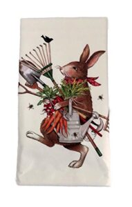 mary lake thompson flour sack towel - garden tools rabbit