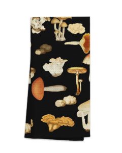 ohsul vintage botanical mushroom highly absorbent kitchen towels dish towels dishcloth,farmhouse rustic mycology fungi mushroom hand towels tea towel for bathroom kitchen decor,mushroom lovers gifts