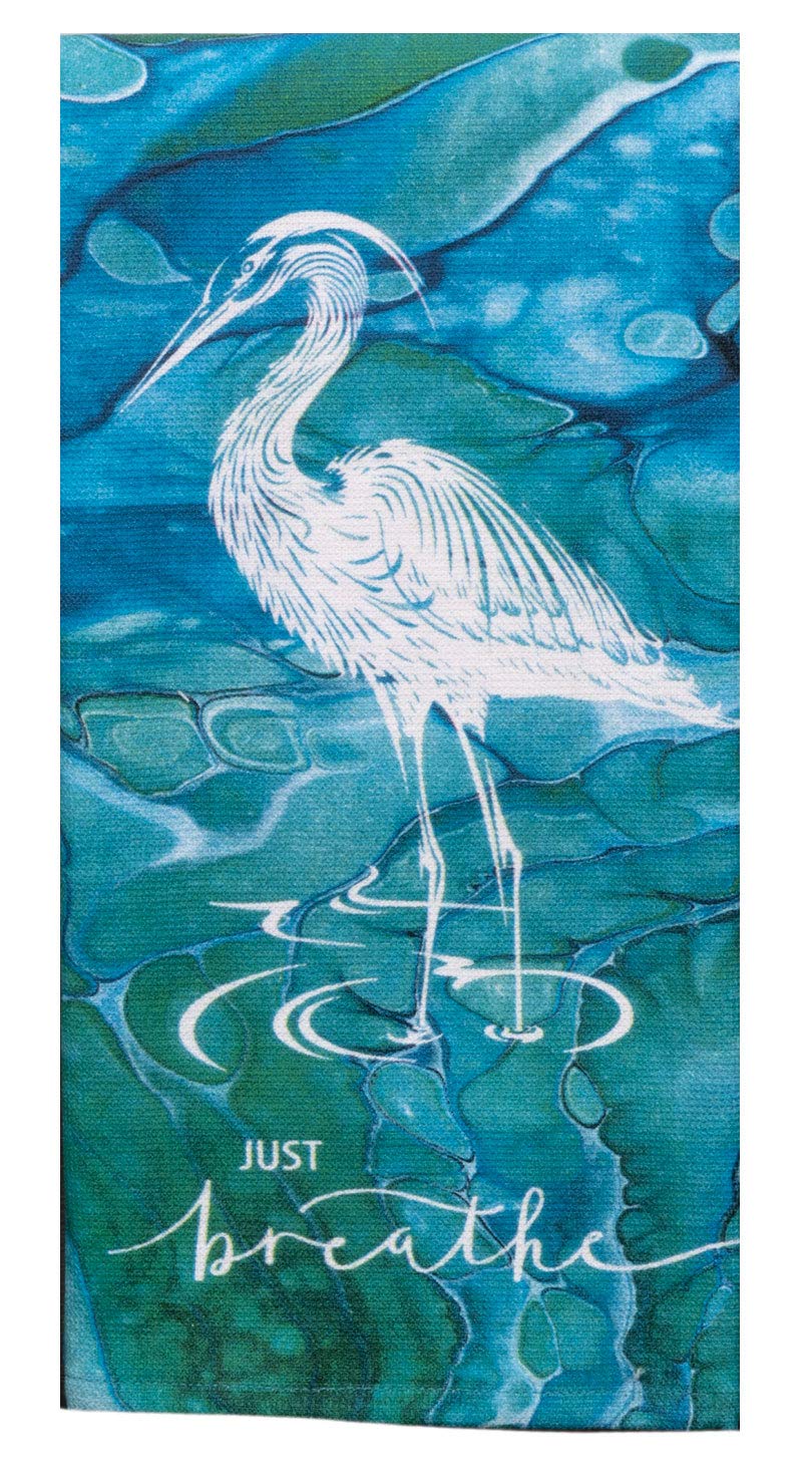 Kay Dee Designs Coastal Tranquility Just Breathe Dual Purpose Terry Kitchen Towel, Multi