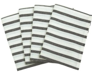 royale kitchen towel 4 pack - 100% cotton kitchen dish towel - tea towels - reusable cleaning cloths - highly absorbent bar towel - large dish towels - wiping cloth - (20x28 inch, wide stripe)