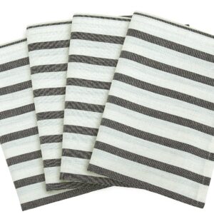 ROYALE Kitchen Towel 4 Pack - 100% Cotton Kitchen Dish Towel - Tea Towels - Reusable Cleaning Cloths - Highly Absorbent Bar Towel - Large Dish Towels - Wiping Cloth - (20x28 Inch, Wide Stripe)