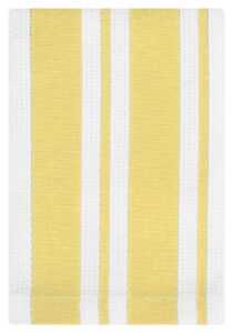 mu kitchen cotton stripe dish cloth, 13 by 13-inches, set of 2, daffodil