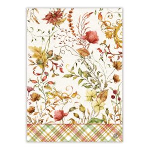 michel design works kitchen towel, fall leaves & flowers