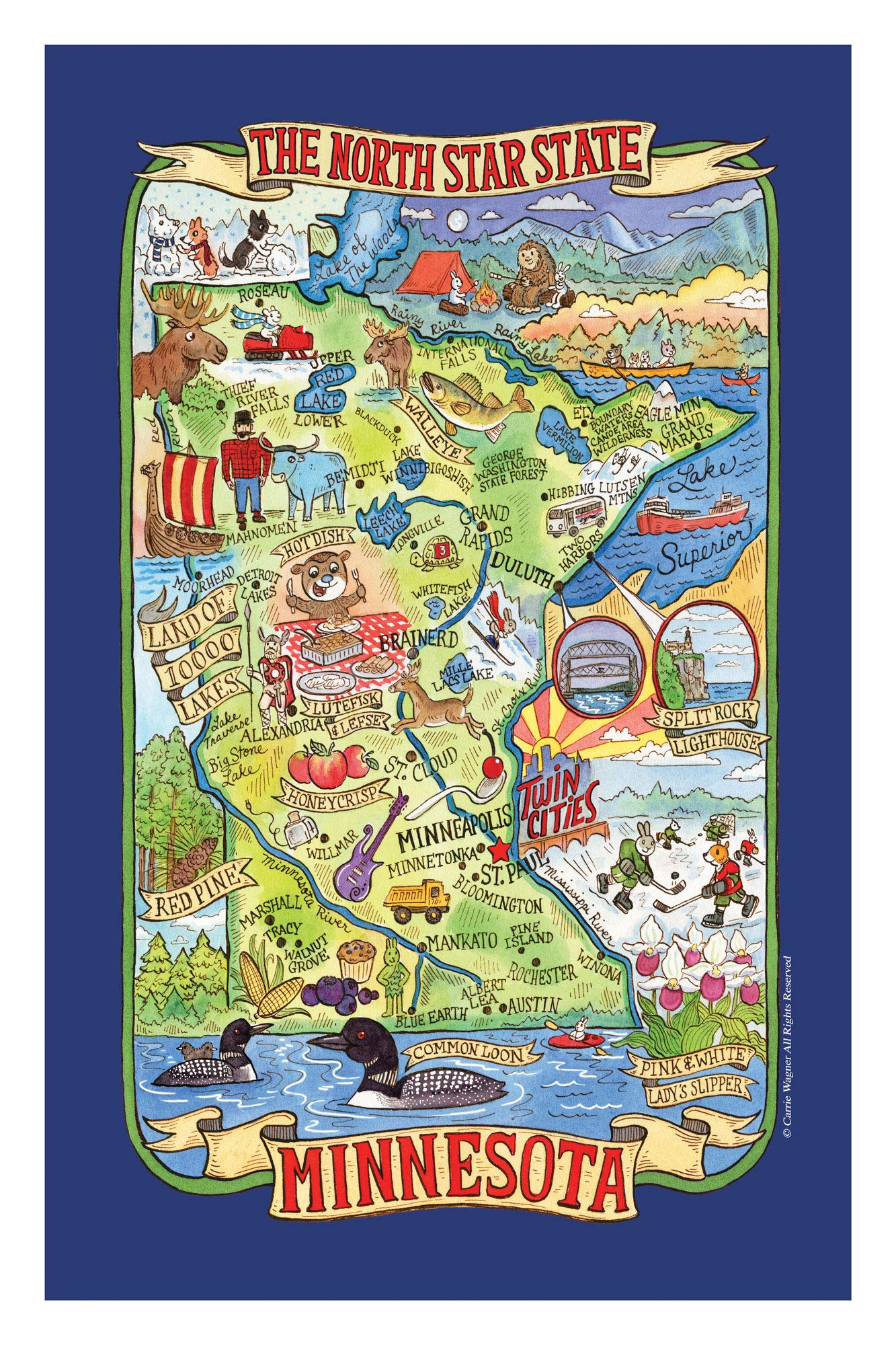 Kay Dee Designs Minnesota Adventure Destinations Tea Towel