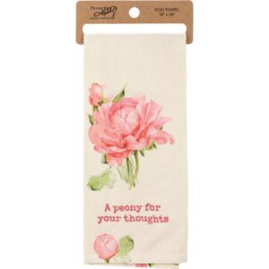 Primitives by Kathy A Peony for Your Thoughts Decorative Kitchen Towel