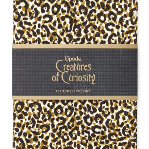 Spode Creatures of Curiosity Leopard Tea Towel | Cotton Dish Towel | Highly Absorbent | Quick Drying | Multi-Purpose Absorbent Kitchen Towel | Leopard Print (1 Pack)