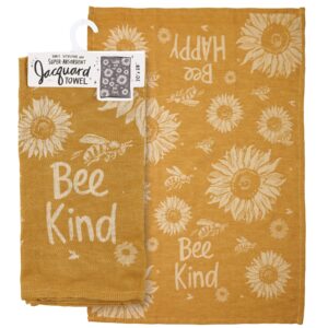 primitives by kathy bee happy bee kind decorative kitchen towel