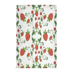 alaza strawberry decorative kitchen dish towels 1 piece,soft and absorbent kitchen hand towels home cleaning towels dishcloths,18 x 28 inch