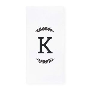 the cotton & canvas co. personalized single monogram initial k soft absorbent kitchen tea towel, flour sack towel, dish cloth