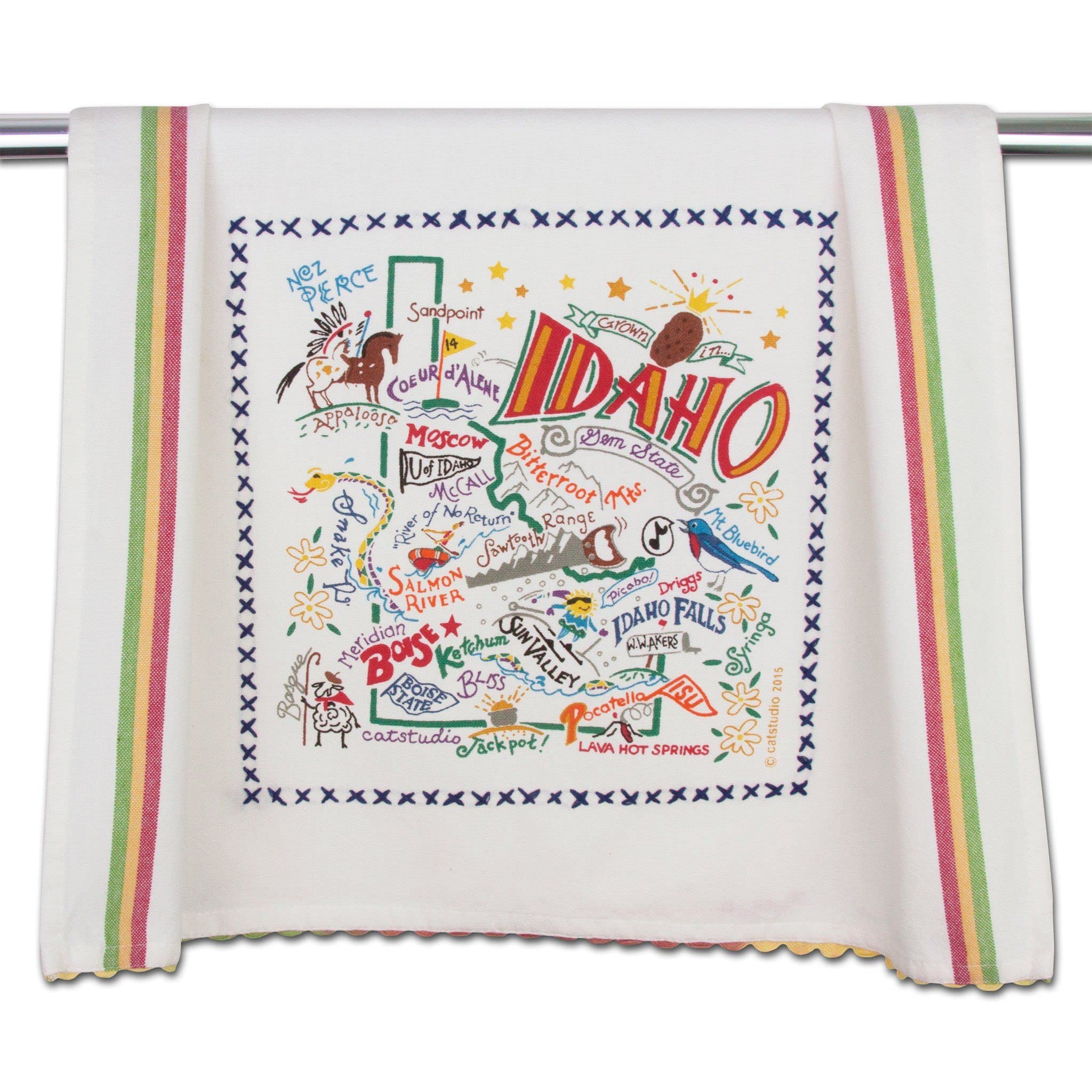 Catstudio Idaho Dish Towel - U.S. State Souvenir Kitchen and Hand Towel with Original Artwork - Perfect Tea Towel for Idaho Lovers, Travel Souvenir