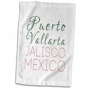 3drose - alexis design - mexican cities - puerto vallarta, jalisco, national colors patriot mexico home town - towels (twl-311607-1)