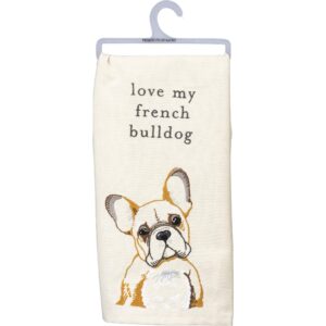 primitives by kathy dish towel love my french bulldog
