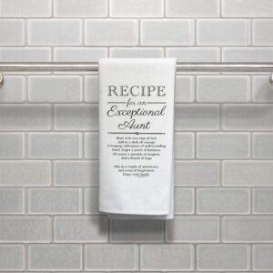 ThisWear Aunt Gifts from Niece or Nephew Recipe for an Exceptional Aunt Kitchen Hand Towel Kitchen Tea Towel White