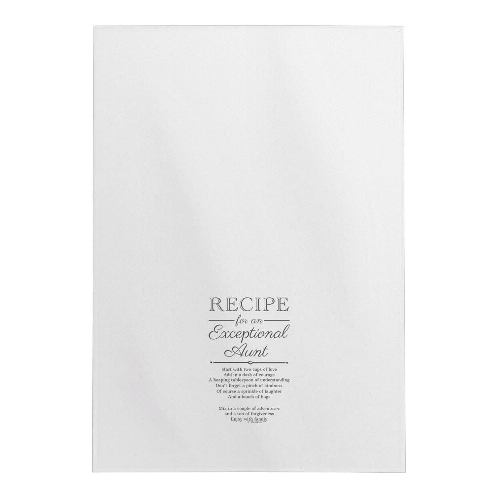 ThisWear Aunt Gifts from Niece or Nephew Recipe for an Exceptional Aunt Kitchen Hand Towel Kitchen Tea Towel White