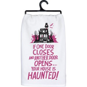 primitives by kathy 113509 kitchen towel your house is haunted, cotton