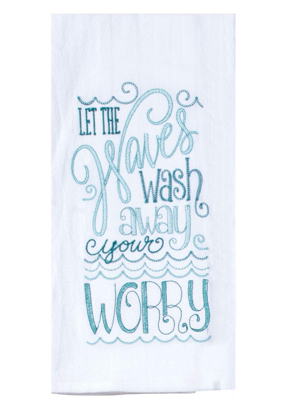 Mermaid Themed Kitchen Dish Towels Set with Sayings | Mermaids, Seashell, Starfish Print | 2 Flour Sack and 1 Terry Cotton Towels for Dishes and Hand Drying