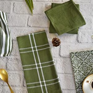 Yourtablecloth Cotton Kitchen Dishtowel Set – 18”x28” Oversized Kitchen Cloth – 100% Cotton – Super Soft Absorbent & Quick Dry Dishtowel – Standard Kitchen Towel–Pack of 5 Sage