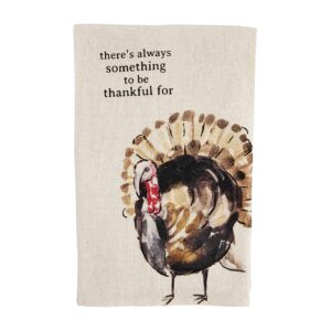 mud pie fall watercolor flour sack towel, thankful for, 26" x 16.5"
