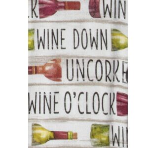 KayDeeDesigns 2 Piece Tuscan Wine Themed Kitchen Bar Towel Bundle, 1 Dual Purpose Towel and 1 Tea Towel, Multi-colored