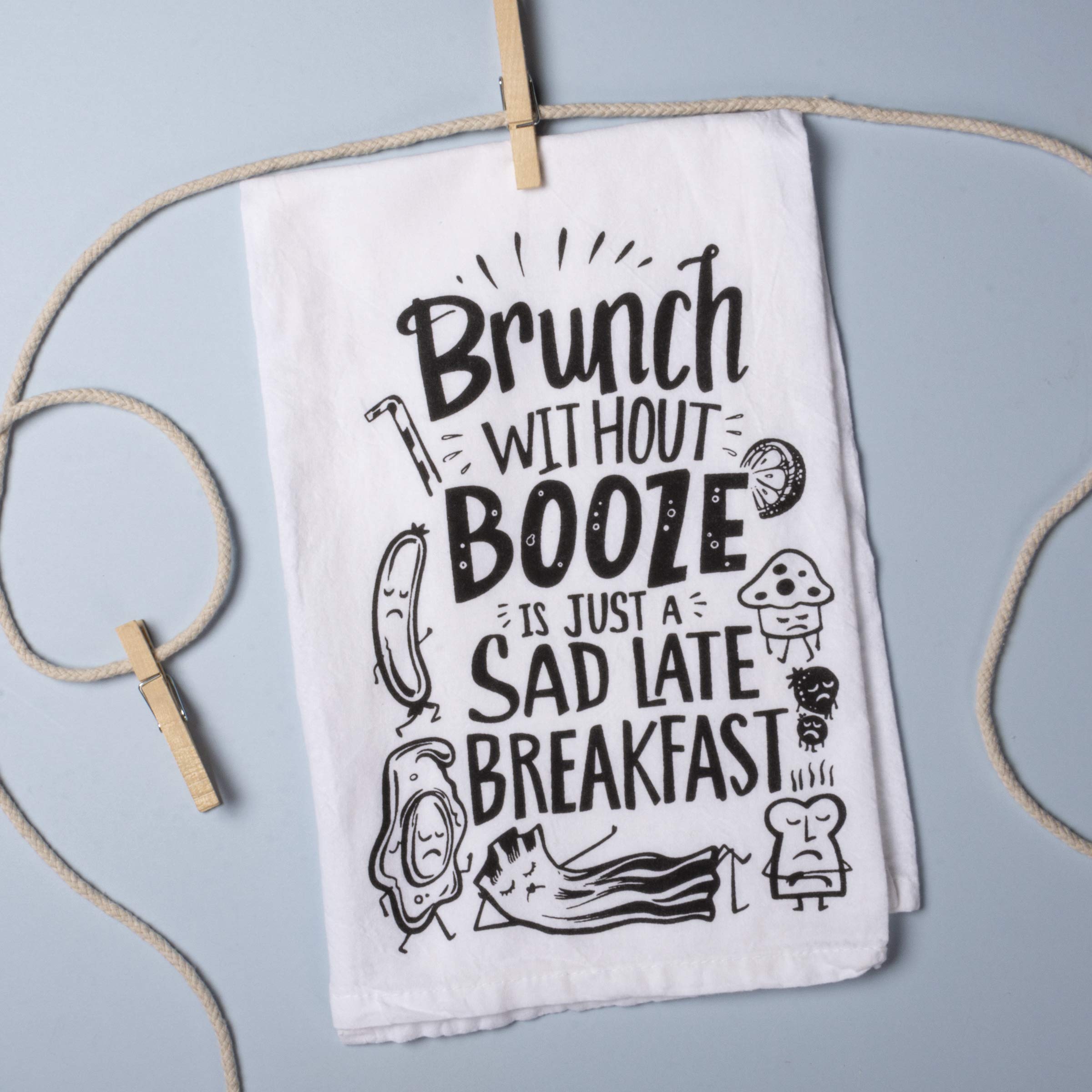 Primitives by Kathy 35513 LOL Made You Smile Dish Towel, 28" Square, Brunch Without Booze