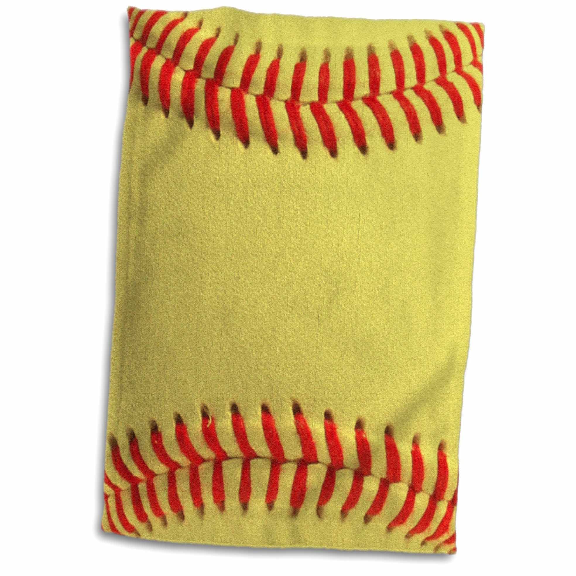 3D Rose Softball Close-Up Photography Print-Yellow and Red Soft Ball for Sporty Fans Team Players Hand/Sports Towel, 15 x 22, Multicolor