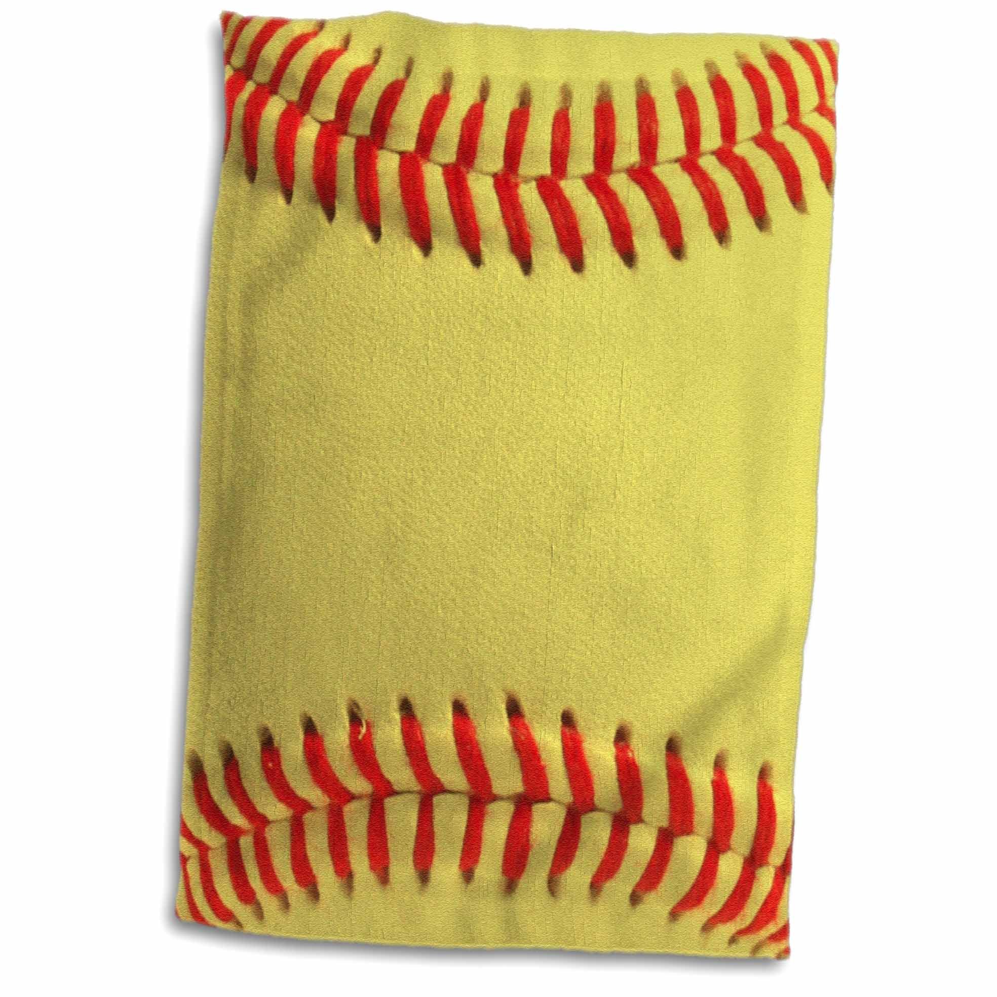 3D Rose Softball Close-Up Photography Print-Yellow and Red Soft Ball for Sporty Fans Team Players Hand/Sports Towel, 15 x 22, Multicolor