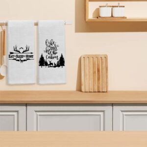 Life is Better at The Cabin Kitchen Towels Bath Towels,16 x 24 Inch Set of 24 Soft and Absorbent Camping Hand Towels Tea Towels Dish Towels Sets,Campers Camping Lovers Gifts