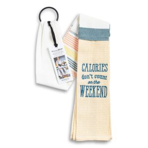 DEMDACO Calories Don't Count Extra Long Cotton Blend Over The Shoulder Kitchen Towel Boa