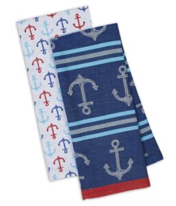 dii nautical kitchen towels, set of 2 anchor theme hand towels