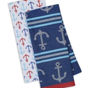 DII Nautical Kitchen Towels, Set of 2 Anchor Theme Hand Towels