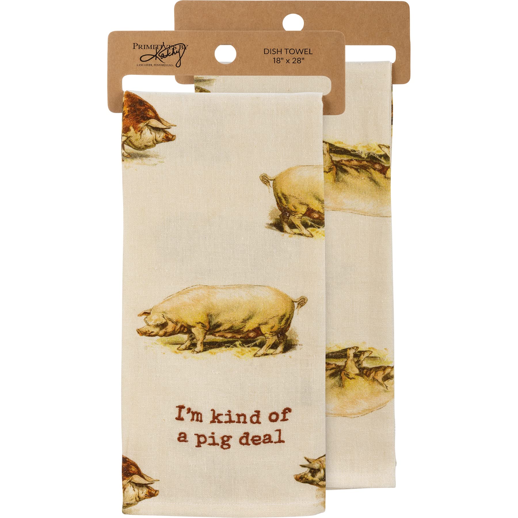 Primitives by Kathy I'm Kind of A Pig Deal Decorative Kitchen Towel