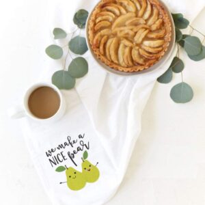 The Cotton & Canvas Co. We Make A Nice Pear Soft and Absorbent Kitchen Tea Towel, Flour Sack Towel and Dish Cloth