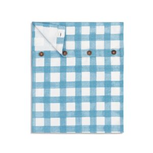 DEMDACO Blue Gingham Plaid 16 x 40 All Cotton Infinity Loop Kitchen Hand Dish Towel