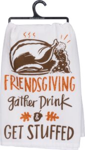 primitives by kathy "friendsgiving" dish towel, 28"