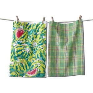tag watermelon flour sack dishtowel set of 2 dish cloth for drying dishes and cooking green