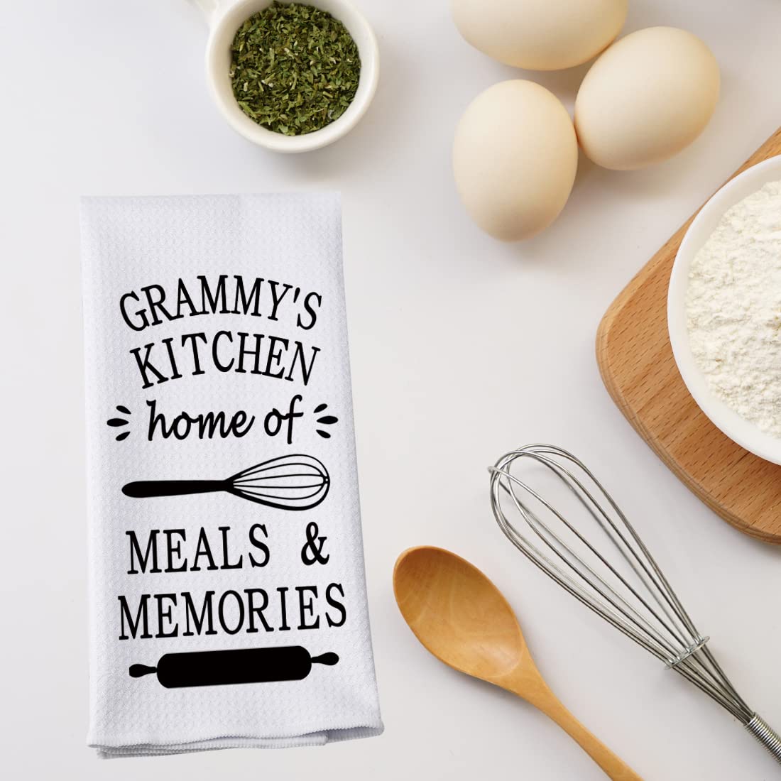 PWHAOO Funny Grandma’s Kitchen Towel Grandma’s Kitchen Home of Meals and Memories Kitchen Towel Grandma Kitchen Decor (Home of Meals T)