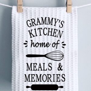 PWHAOO Funny Grandma’s Kitchen Towel Grandma’s Kitchen Home of Meals and Memories Kitchen Towel Grandma Kitchen Decor (Home of Meals T)
