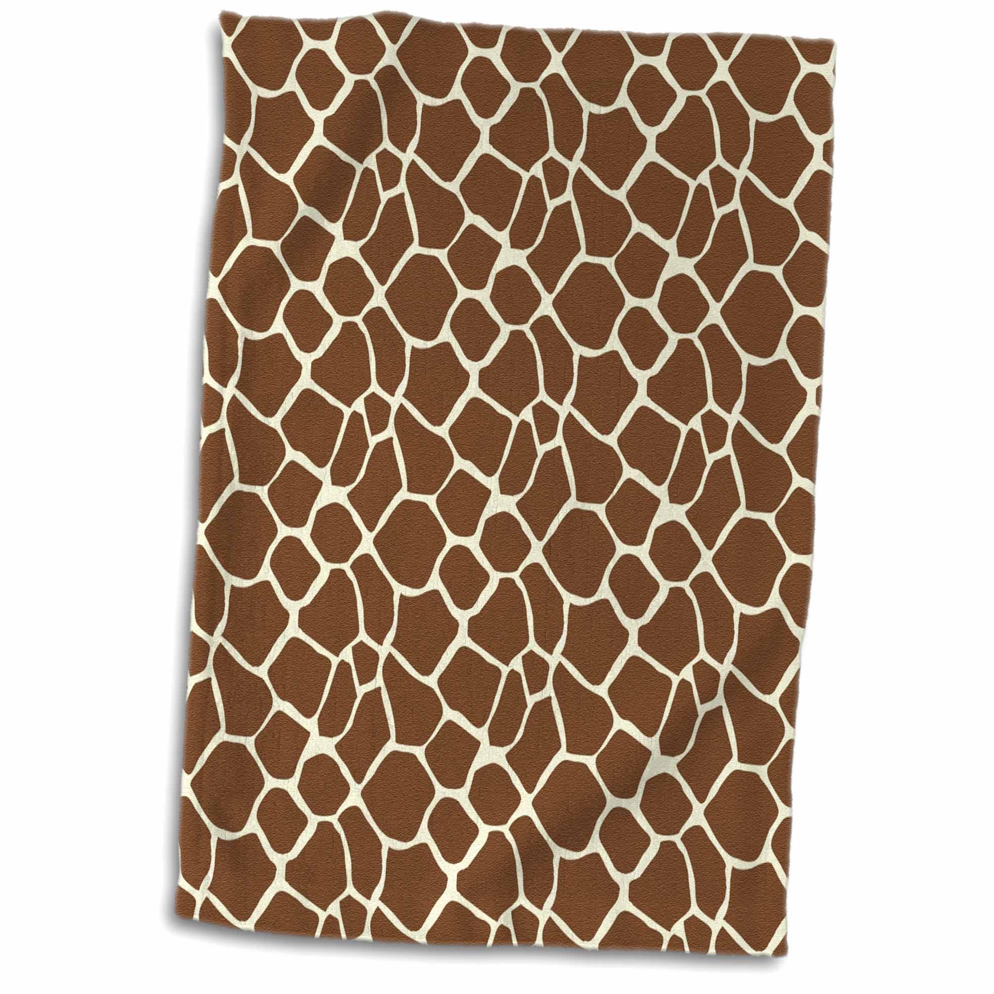 3D Rose Brown Giraffe Print TWL_202378_1 Towel, 15" x 22", Multicolor