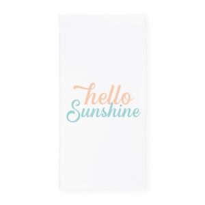 the cotton & canvas co. hello sunshine soft and absorbent kitchen tea towel, flour sack towel and dish cloth