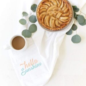 The Cotton & Canvas Co. Hello Sunshine Soft and Absorbent Kitchen Tea Towel, Flour Sack Towel and Dish Cloth