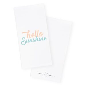 The Cotton & Canvas Co. Hello Sunshine Soft and Absorbent Kitchen Tea Towel, Flour Sack Towel and Dish Cloth