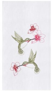 c&f 86171449 embroidered hummingbird flower flour sack dishtowel