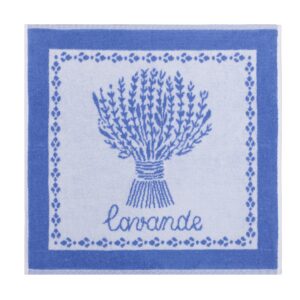 coucke french cotton square terry towel, lavande lavande, 20-inches by 20-inches, lavender, white