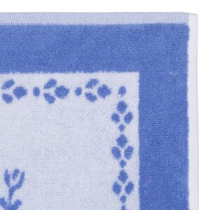 Coucke French Cotton Square Terry Towel, Lavande Lavande, 20-Inches by 20-Inches, Lavender, White